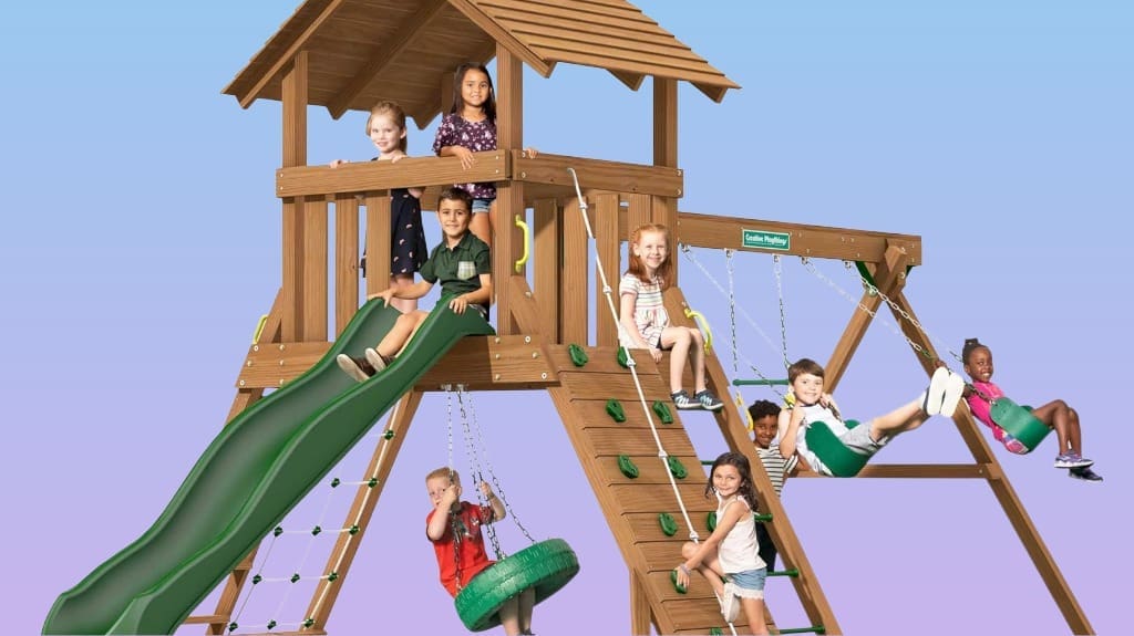 Creative Playthings Northbridge Pack 3 Wooden Swing Set